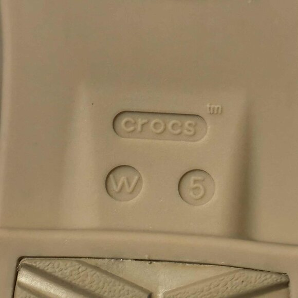 Crocs Tulum Sandals Women's Size 5 Beige/Taupe Rubber Flip Slides Thong Slip On - Picture 8 of 11